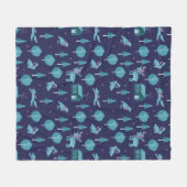 Festive Winter Animals フリースブランケット (正面(横))