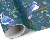 Festive winter blue jays  ラッピングペーパー (ロールコーナー)