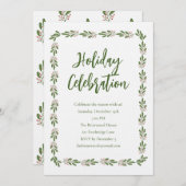 Festive Winter Botanical Christmas Holiday Party 招待状 (正面/裏面)