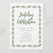 Festive Winter Botanical Christmas Holiday Party 招待状 (正面)