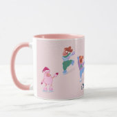 Festive Winter Cute Ice Skating  Dogs Name マグカップ (左)