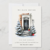 Festive Winter Front Door We have Moved Card サンキューカード (正面)