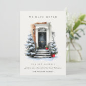 Festive Winter Front Door We have Moved Card サンキューカード (スタンド正面)