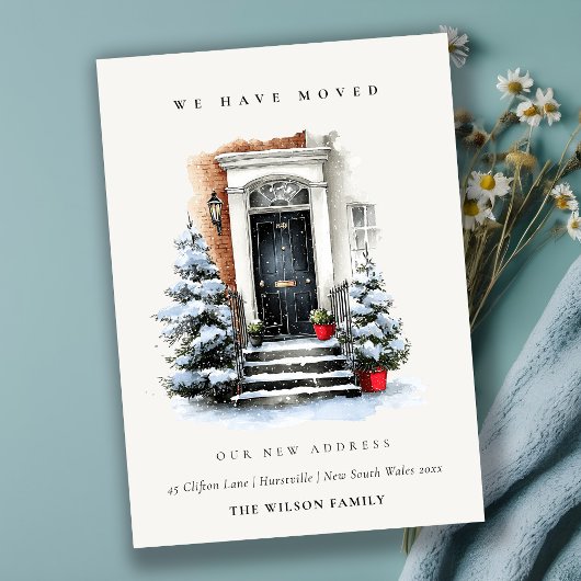 Festive Winter Front Door We have Moved Card サンキューカード