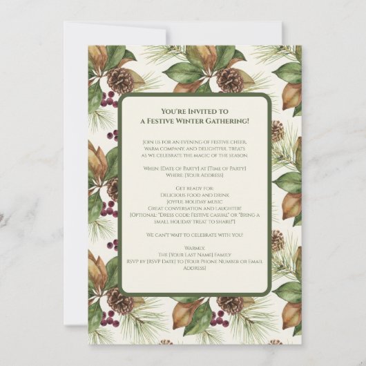 Festive Winter Gathering Invite 招待状 (正面)