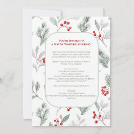 Festive Winter Gathering Invite - Elegant Holiday 招待状