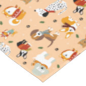Festive Winter Puppy Scarves テーブルクロス (アングル)