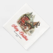 Festive winter scene napkin traditional holiday  (コーナー)