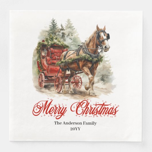 Festive winter scene napkin traditional holiday  (正面)