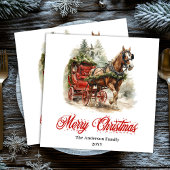 Festive winter scene napkin traditional holiday 