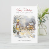 Festive Winter Scene Your Logo Business シーズンカード (スタンド正面)