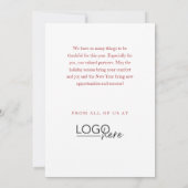 Festive Winter Scene Your Logo Business シーズンカード (裏面)