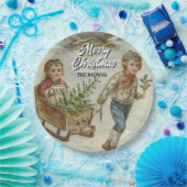 Festive Winter Sleigh Ride Holiday Plate ペーパープレート (パーティー)