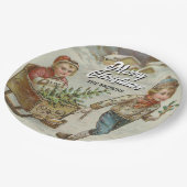 Festive Winter Sleigh Ride Holiday Plate ペーパープレート (アングル)