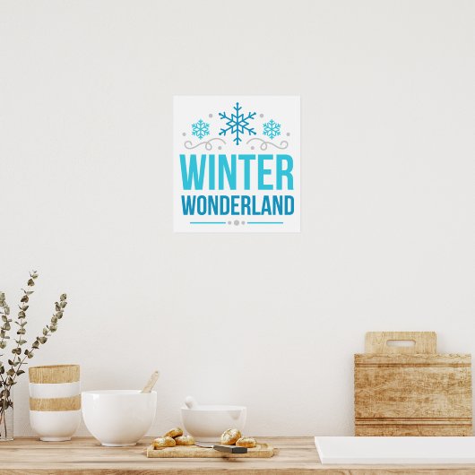 Festive winter wonderland words decor ポスター (キッチン)