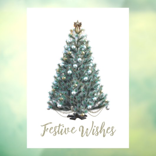 Festive Wishes. Christmas tree design ウィンドウサイン (シート3)