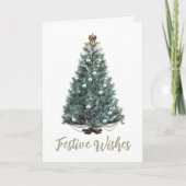 Festive Wishes. Christmas tree design カード (正面)