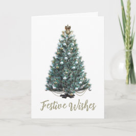 Festive Wishes. Christmas tree design カード