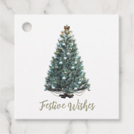 Festive Wishes. Christmas tree design フェイバータグ