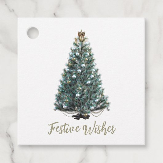 Festive Wishes. Christmas tree design フェイバータグ (正面)