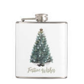 Festive Wishes. Christmas tree design フラスク (正面)
