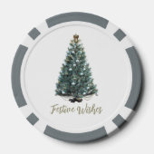 Festive Wishes. Christmas tree design ポーカーチップ (裏面)