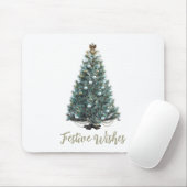 Festive Wishes. Christmas tree design マウスパッド (マウス)