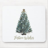 Festive Wishes. Christmas tree design マウスパッド (正面)