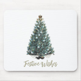 Festive Wishes. Christmas tree design マウスパッド
