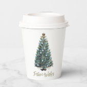 Festive Wishes. Christmas tree design 紙コップ (裏面)