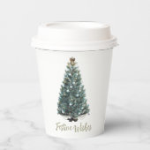 Festive Wishes. Christmas tree design 紙コップ (正面)