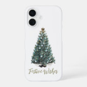 Festive Wishes. Christmas tree design iPhone 16ケース (裏面)