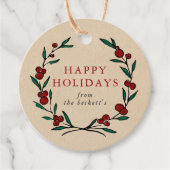 Festive Wreath Christmas Holiday フェイバータグ (正面)