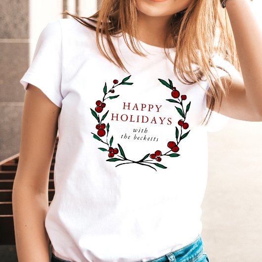 Festive Wreath Family Christmas Tシャツ