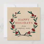 Festive Wreath Merry Christmas Happy シーズンカード (正面)