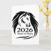 Festive Year Of The Fire Horse 2026 Chinese New Ye カード (黄色い花)