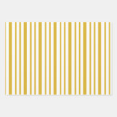 Festive Yellow and White Christmas Tree Pattern ラッピングペーパーシート (正面3)