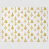 Festive Yellow and White Christmas Tree Pattern 薄葉紙 (正面)