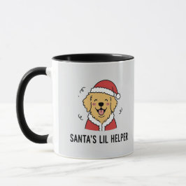 Festive Yellow Dog Christmas Golden Retriever Pet マグカップ