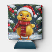 Festive Yellow Duckling in Santa Hat 缶クーラー (裏面)