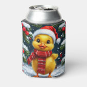Festive Yellow Duckling in Santa Hat 缶クーラー (缶裏面)