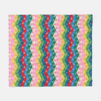 Festive zigzag ribbon Fleece Blanket フリースブランケット