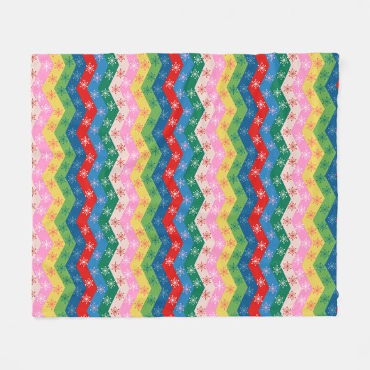 Festive zigzag ribbon Fleece Blanket フリースブランケット (正面(横))