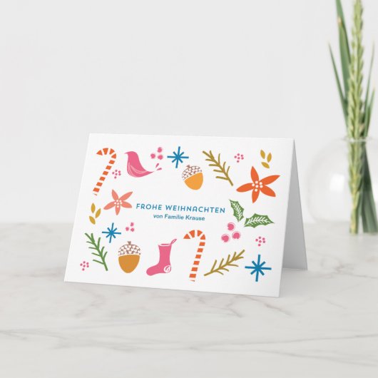 Festlicheはfrohe Weihnachten Kartenを落書きします シーズンカード (正面)