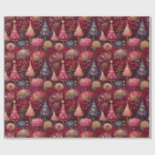 Festliche Christbäume in üppigem Pink und Gold ラッピングペーパー (フラット)