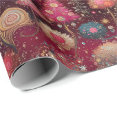 Festliche Christbäume in üppigem Pink und Gold ラッピングペーパー (ロールコーナー)