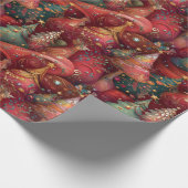 Festliche Christbäume in üppigen Farben und Gold ラッピングペーパー (角)