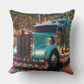 Festlicher Weihnachts-LKW mit Lichtern クッション (正面)