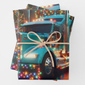 Festlicher Weihnachts-LKW mit Lichtern ラッピングペーパーシート (インサイチュ)