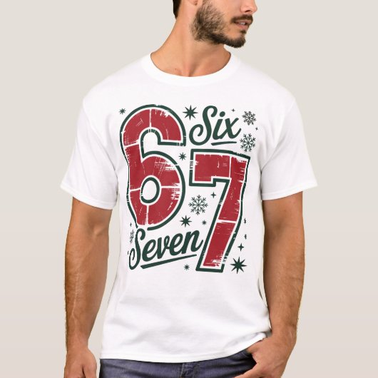 Festliches 6 7 Retro Weihnachtsmotiv Tシャツ (正面)